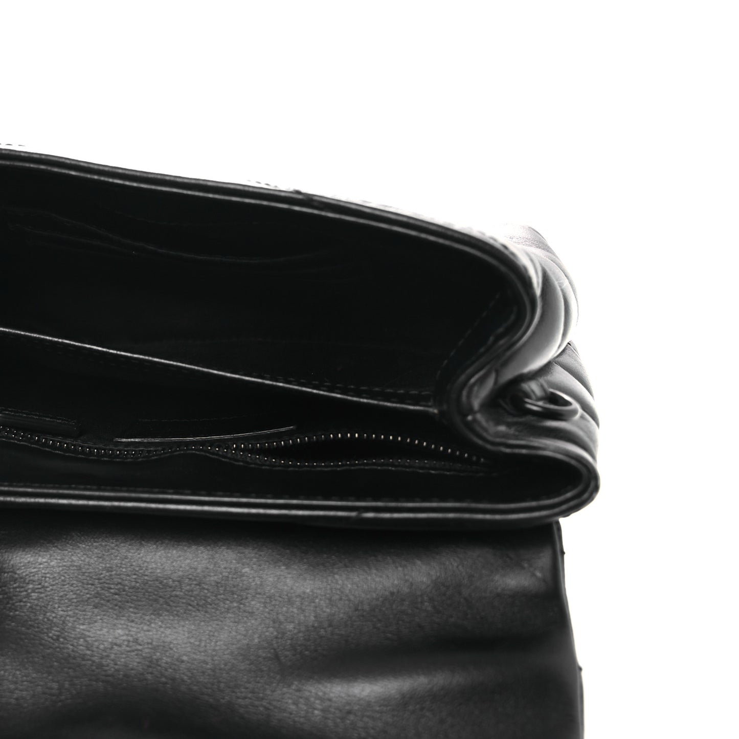 Calfskin Y Quilted Monogram Monochrome Toy Loulou Crossbody Bag Black