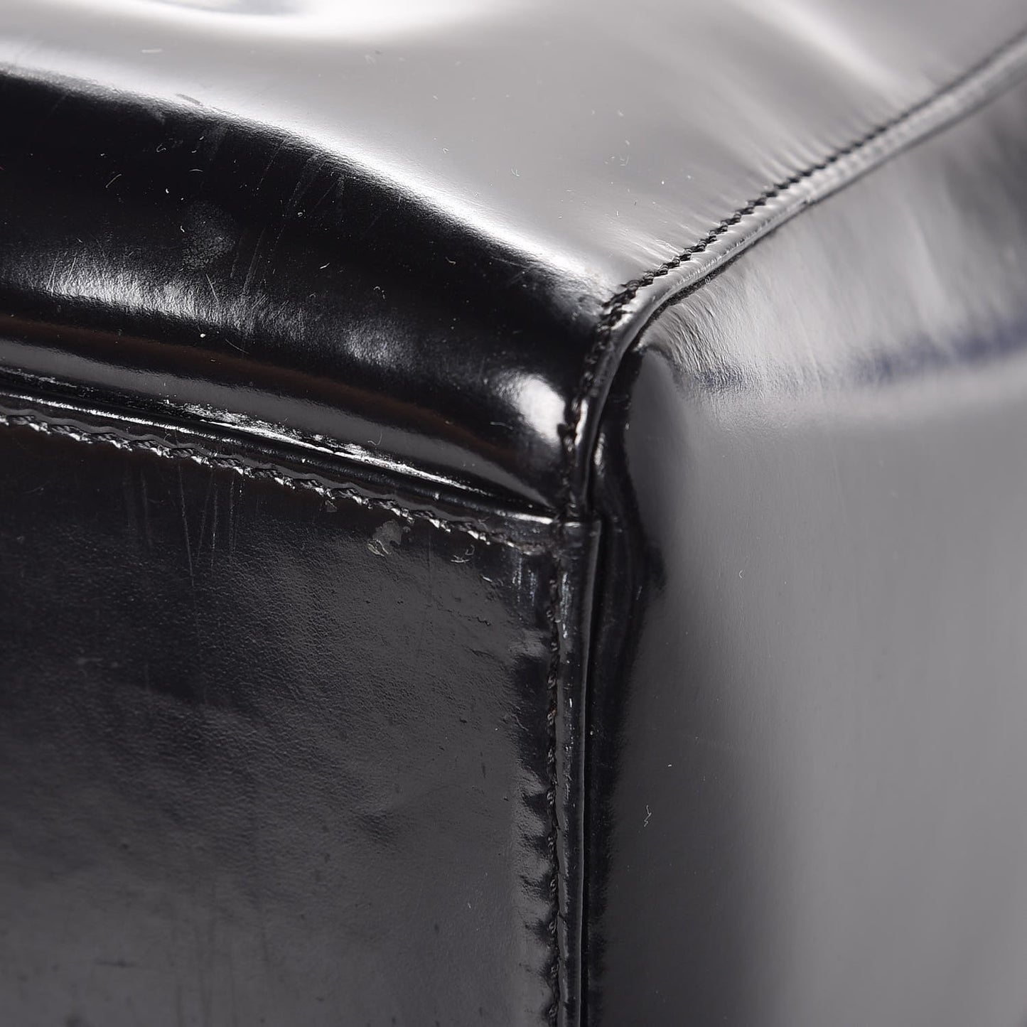 Glazed Calfskin Large Lady Dior Black