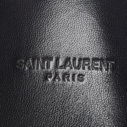 Saint Laurent Lambskin Joan 05 Slide Sandals 37.5 Powder Black 9 of 13