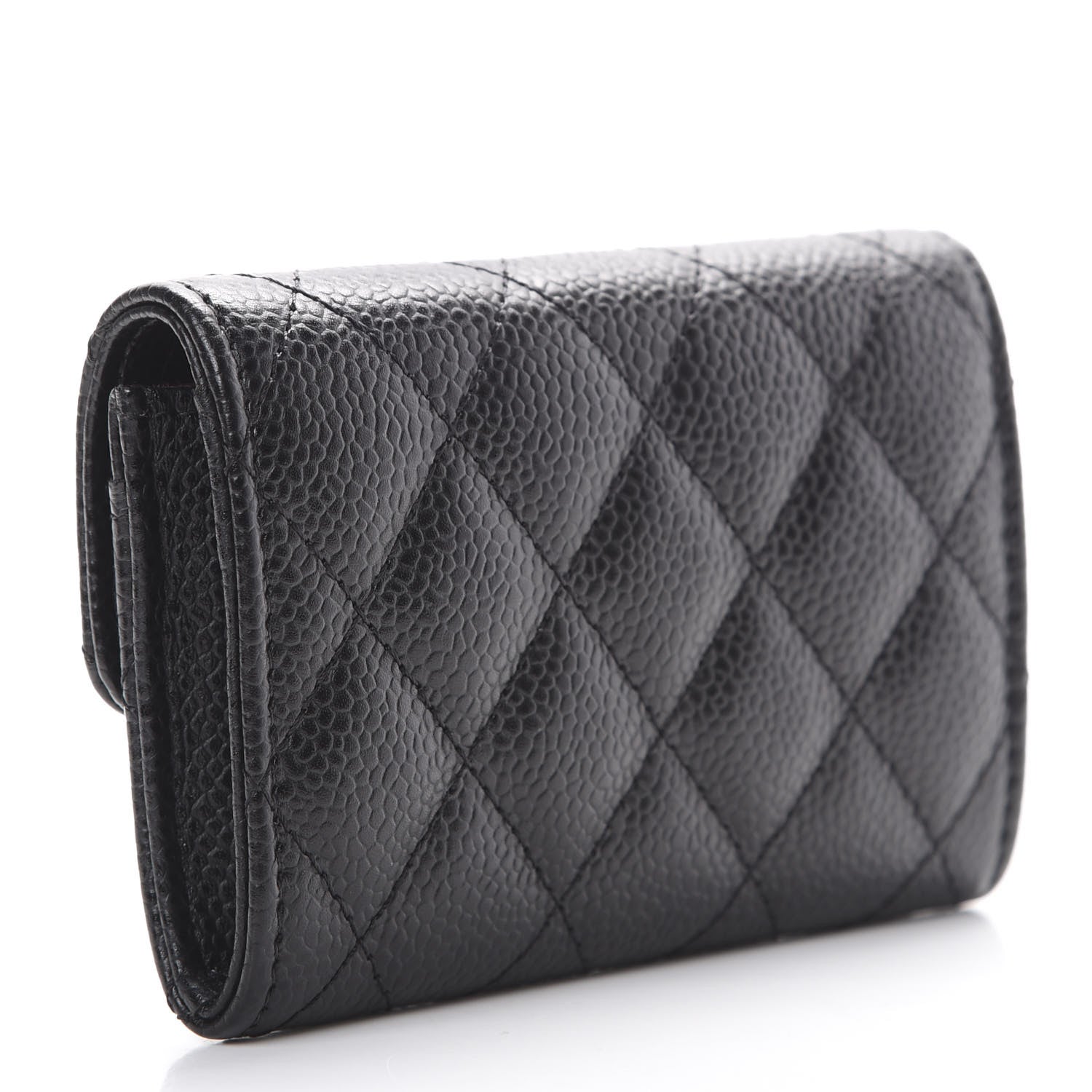 Chanel Caviar Quilted Flap Card Holder Wallet Black 2 of 7