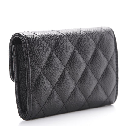 Chanel Caviar Quilted Flap Card Holder Wallet Black 2 of 7