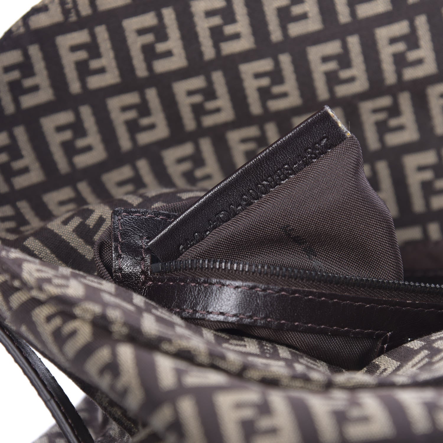 Fendi Zucchino Vitello Baguette Testa di Moro Beige 7 of 11