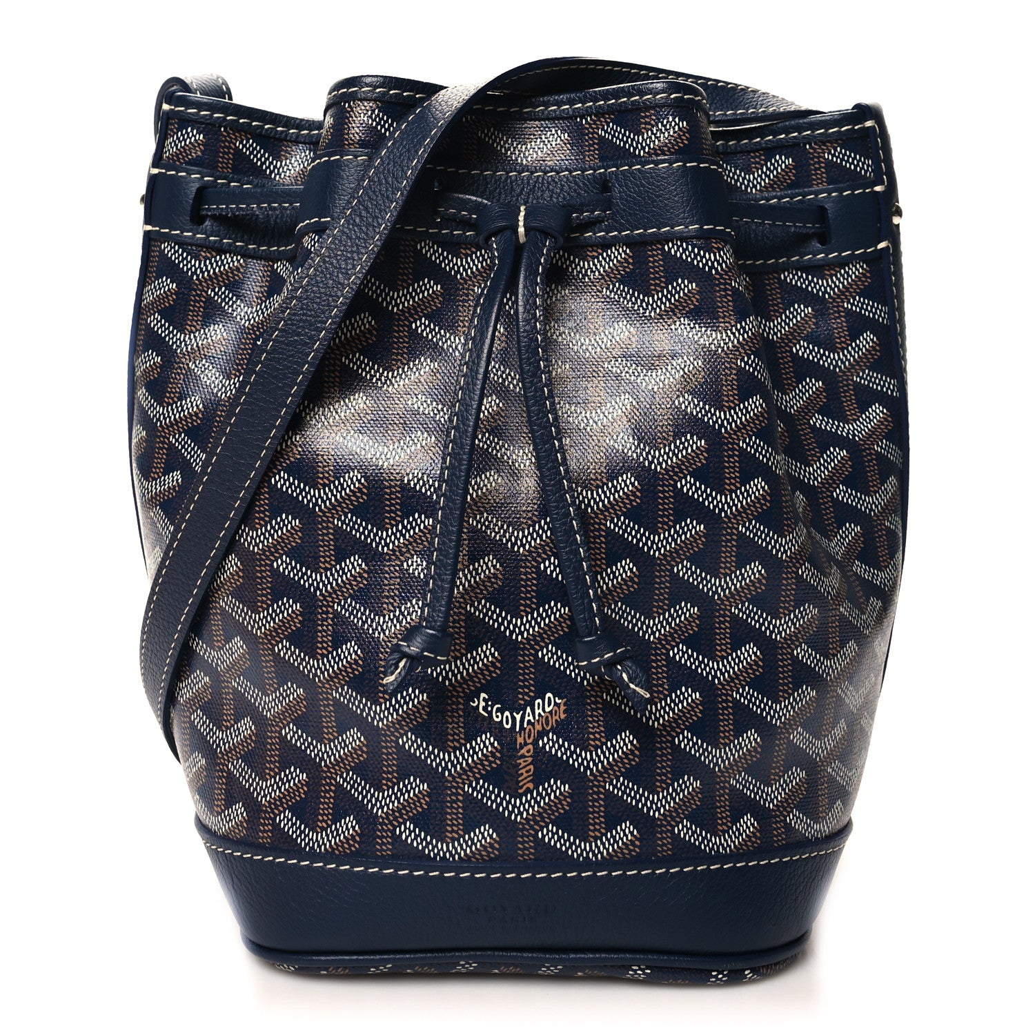 Goyard Goyardine Petit Flot Bucket Bag PM Navy 1 of 9