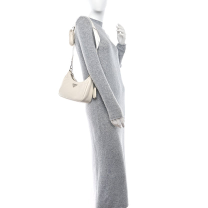 Prada Nappa Soft Padded Re-Edition 2005 Shoulder Bag White 2 of 11