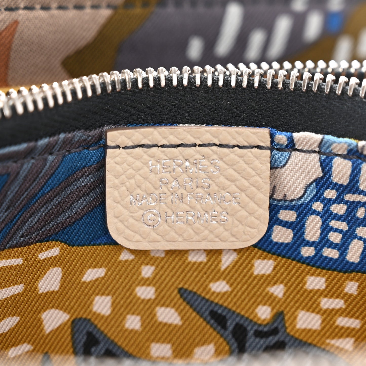 Epsom Silk'In Compact Wallet Craie Caban Jaune Ambre