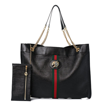 Gucci Calfskin Large Rajah Chain Tote Black 1 of 14