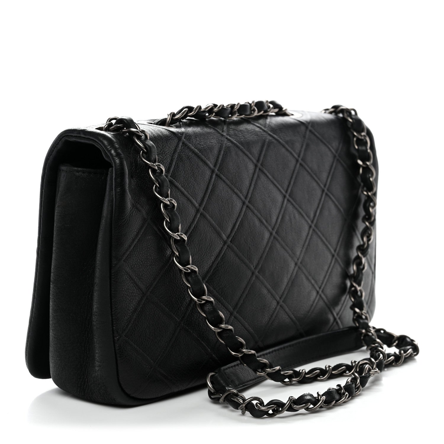 Chanel Calfskin Diamond Embossed New Chic Flap Black 3 of 11