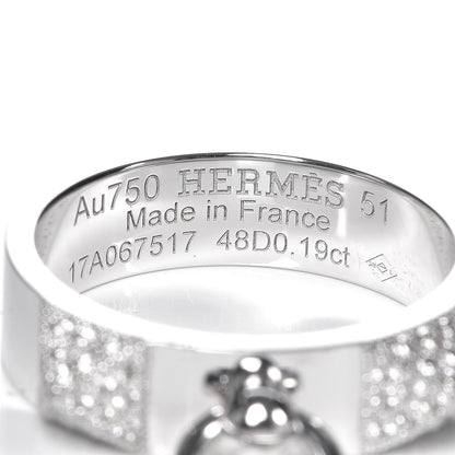 Hermes 18K White Gold Diamond Collier De Chien PM Ring 51 5.75 5 of 6