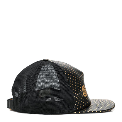 Gucci X SEGA Calfskin GUCCY Stars Baseball Hat XL Black Gold 5 of 9
