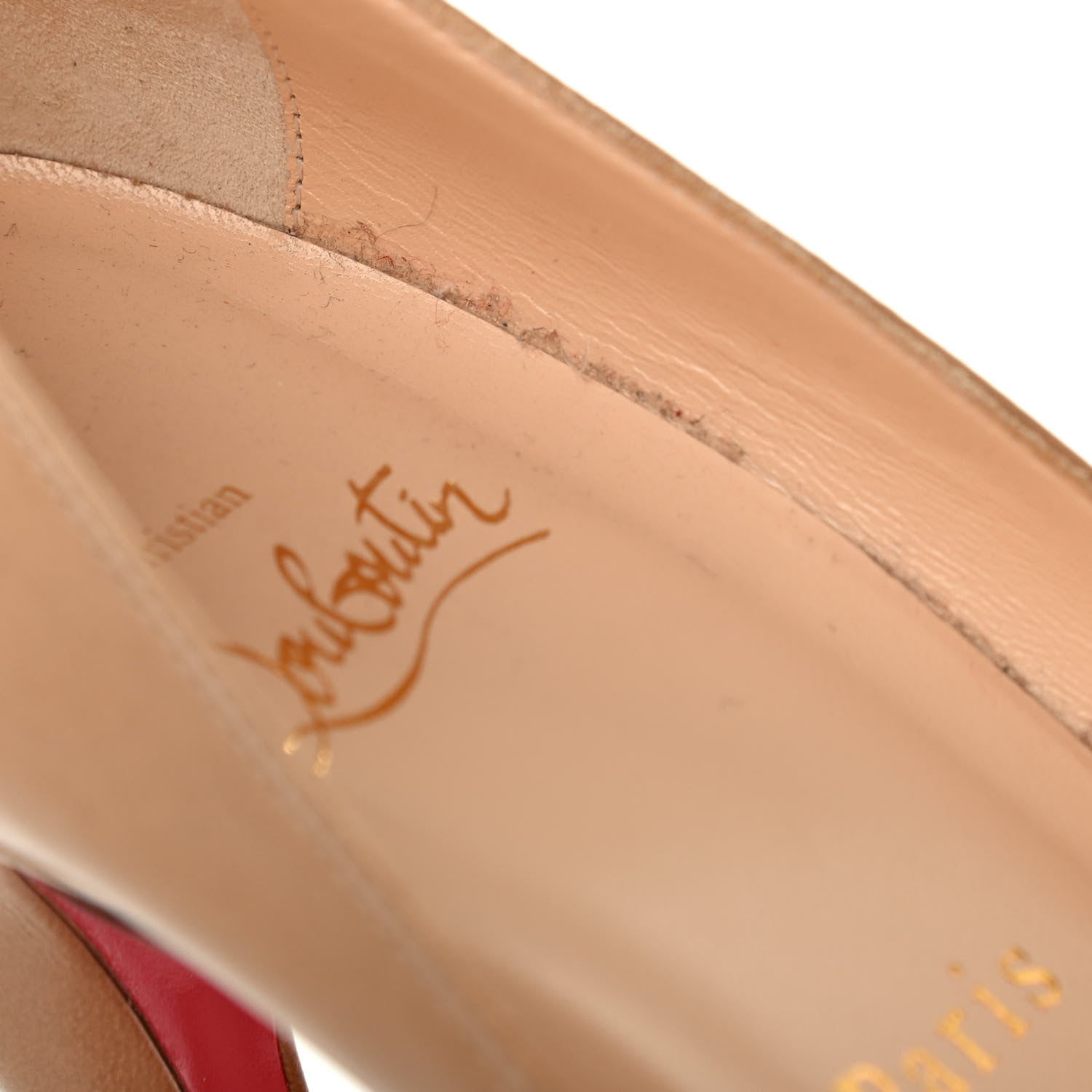 Christian Louboutin Nappa Lady Peep 120 Pumps 40 Nude 874027