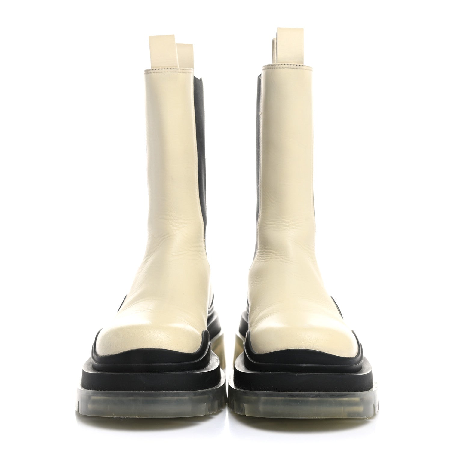 Bottega Veneta Calfskin The Tire Chelsea Boots 38.5 Wax Black Transparent 2 of 10