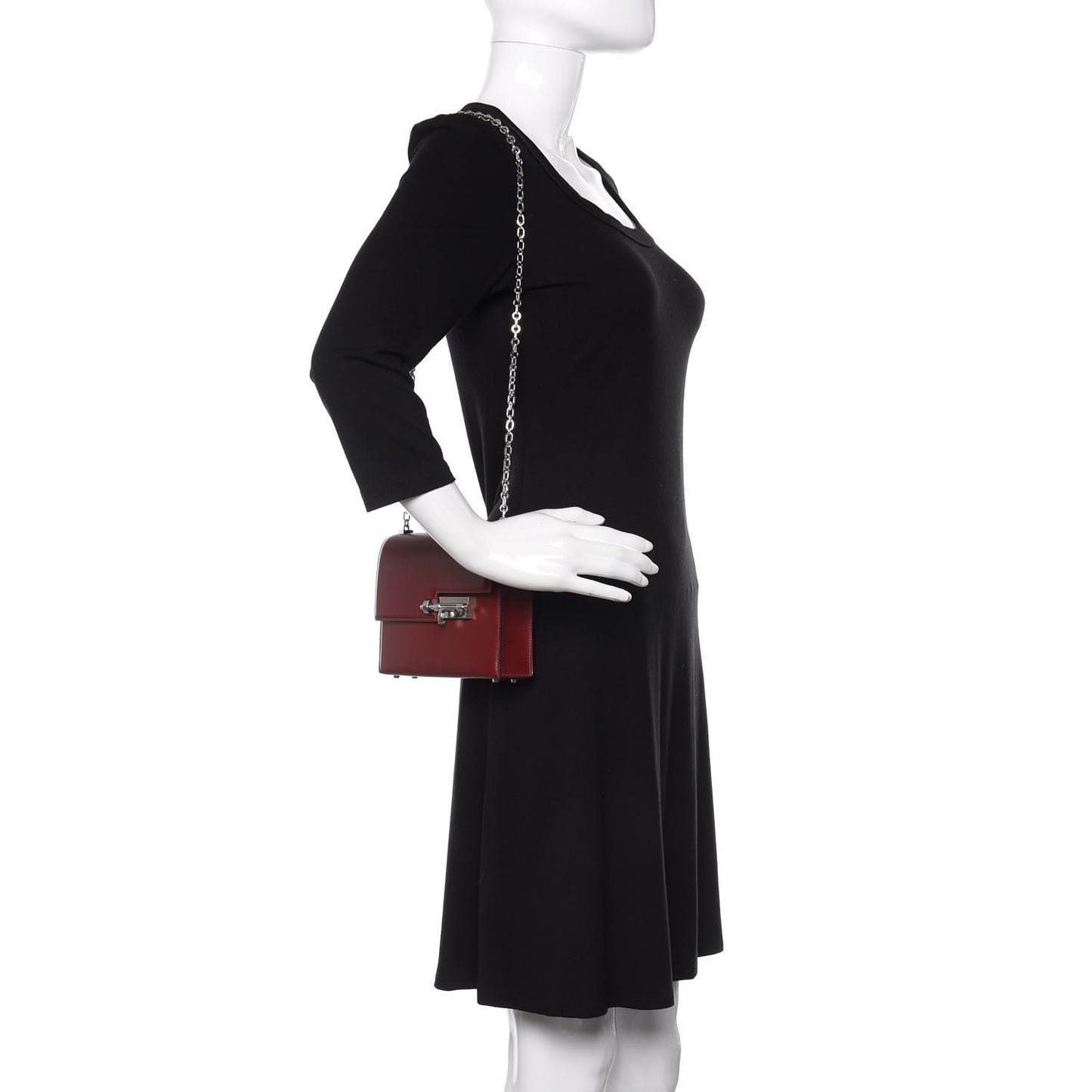 Tadelakt Mini Verrou Chaine Bag Rouge H