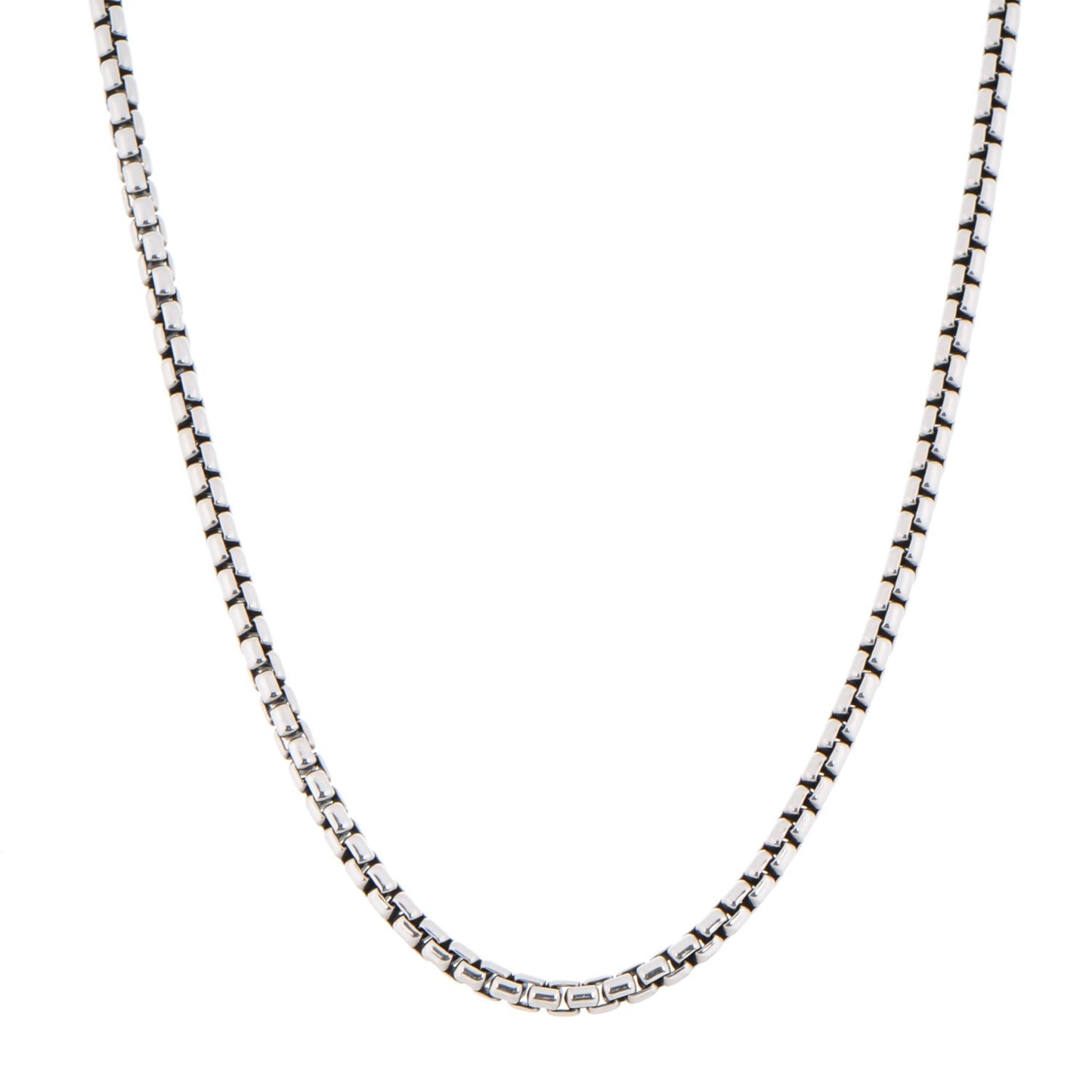 Sterling Silver 14K Yellow Gold 3.6mm Box Chain Necklace 18"