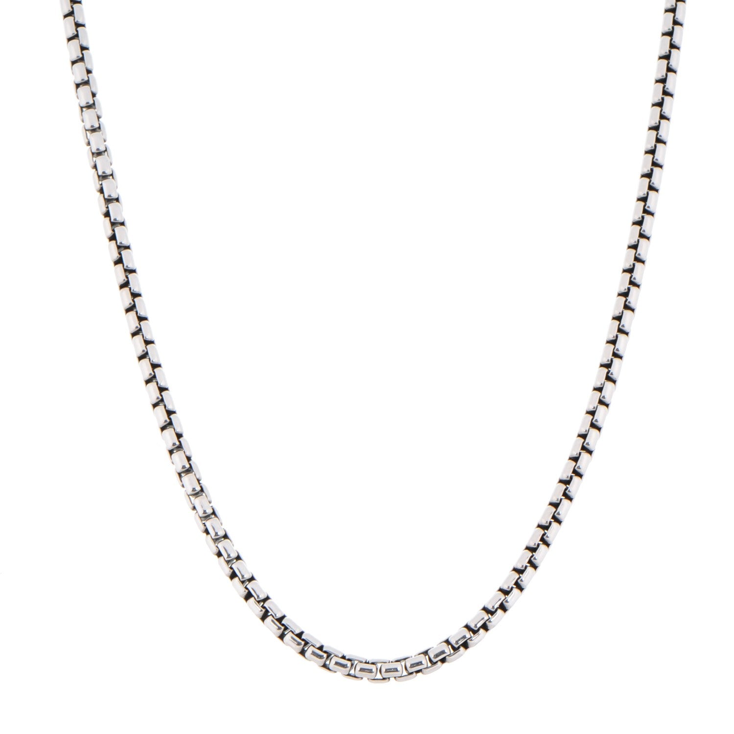 David Yurman Sterling Silver 14K Yellow Gold 3.6mm Box Chain Necklace 18" 1 of 4