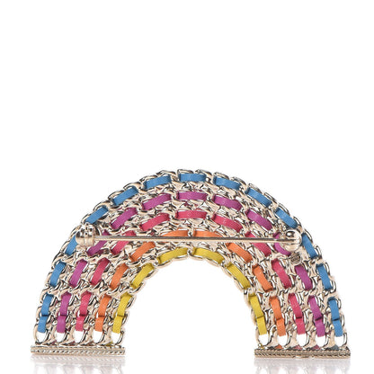 Chanel Lambskin Chain Rainbow CC Brooch Gold Multicolor 3 of 5