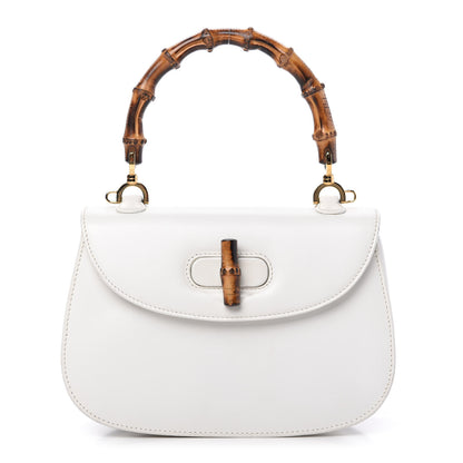 Gucci Calfskin Bamboo Top Handle Bag White 1 of 14