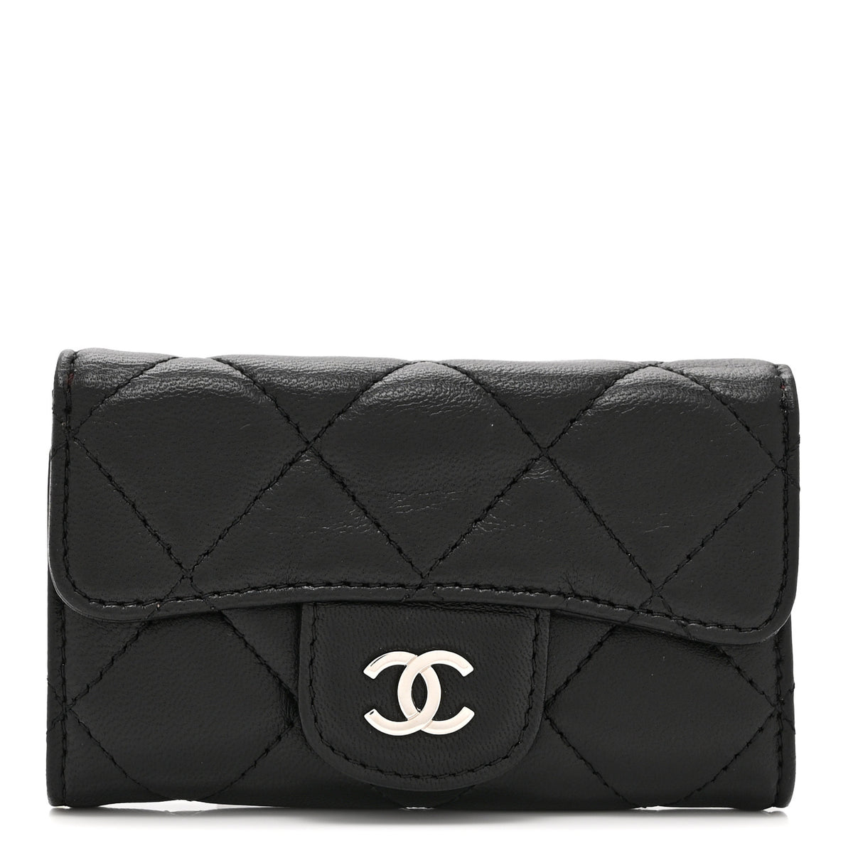 Chanel Lambskin Quilted 6 Key Holder Black 1 of 9