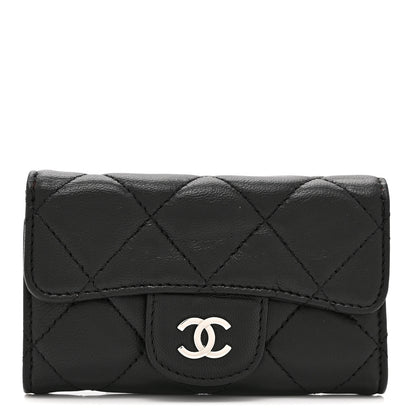 Chanel Lambskin Quilted 6 Key Holder Black 1 of 9