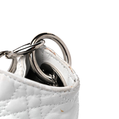 Christian Dior Lambskin Cannage Small Dior Soft Hobo White 15 of 17