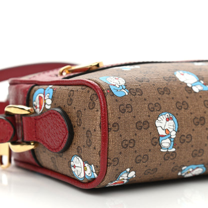 Gucci X DORAEMON Mini Vintage GG Supreme Monogram Camera Bag Beige Cherry Red 9 of 12