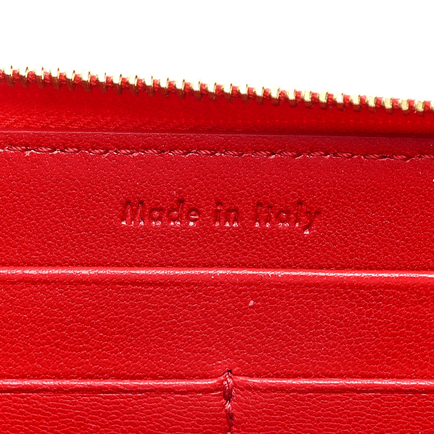 Celine Lambskin Large Zip Around Multifunction Wallet Red 7 of 7