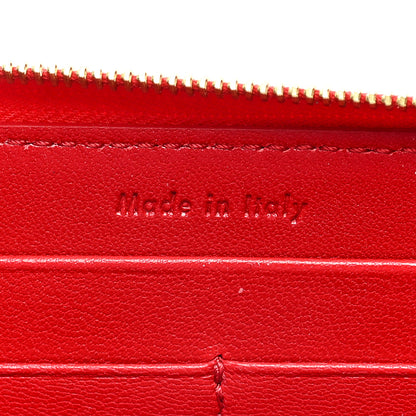 Celine Lambskin Large Zip Around Multifunction Wallet Red 7 of 7