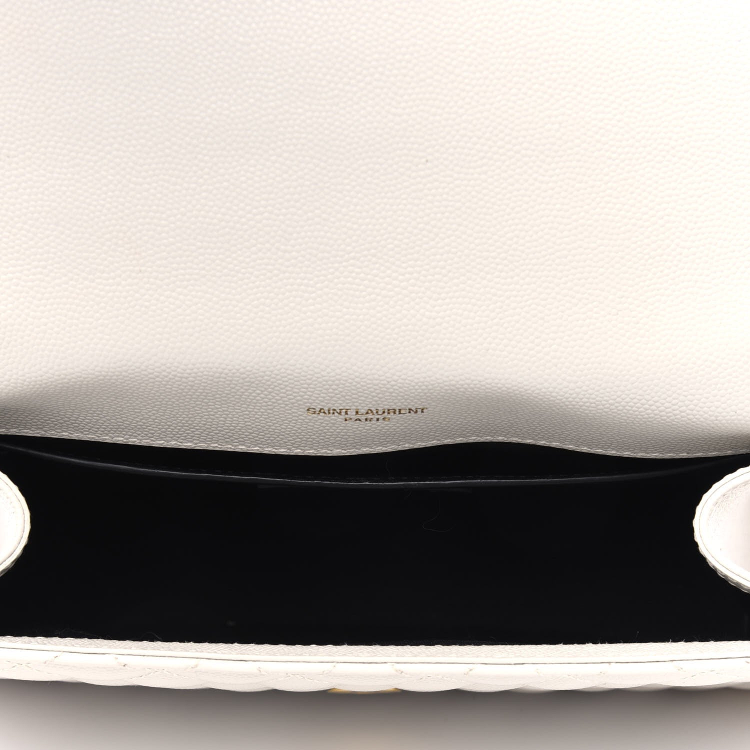Saint Laurent Grain De Poudre Textured Mixed Matelasse Medium Triquilt Monogram Satchel Porcellana 4 of 7