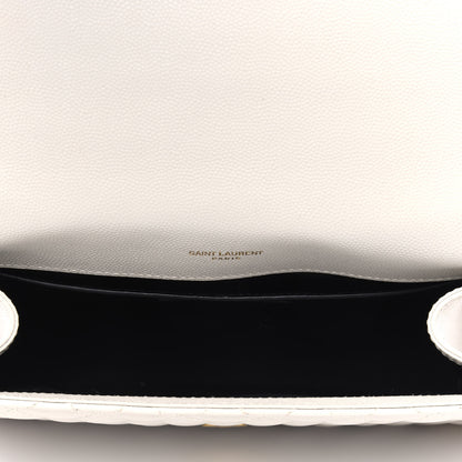 Saint Laurent Grain De Poudre Textured Mixed Matelasse Medium Triquilt Monogram Satchel Porcellana 4 of 7