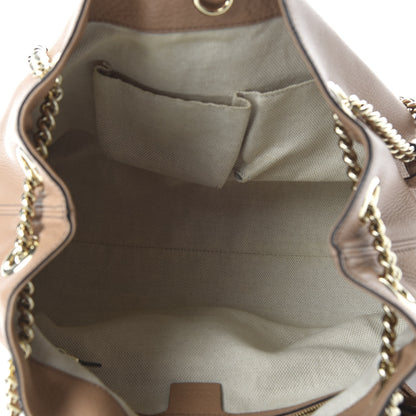 Gucci Pebbled Calfskin Medium Soho Chain Shoulder Bag Rose Beige 5 of 10