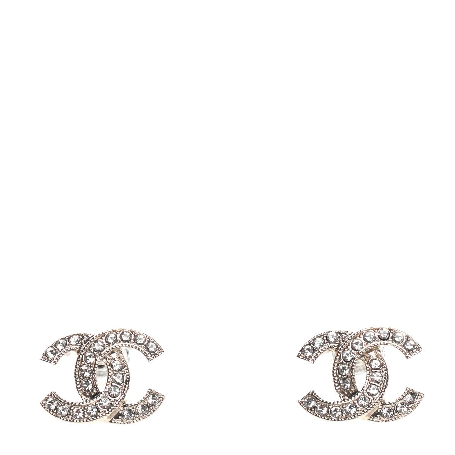 Chanel Crystal Mini Timeless CC Earrings Gold 1 of 4