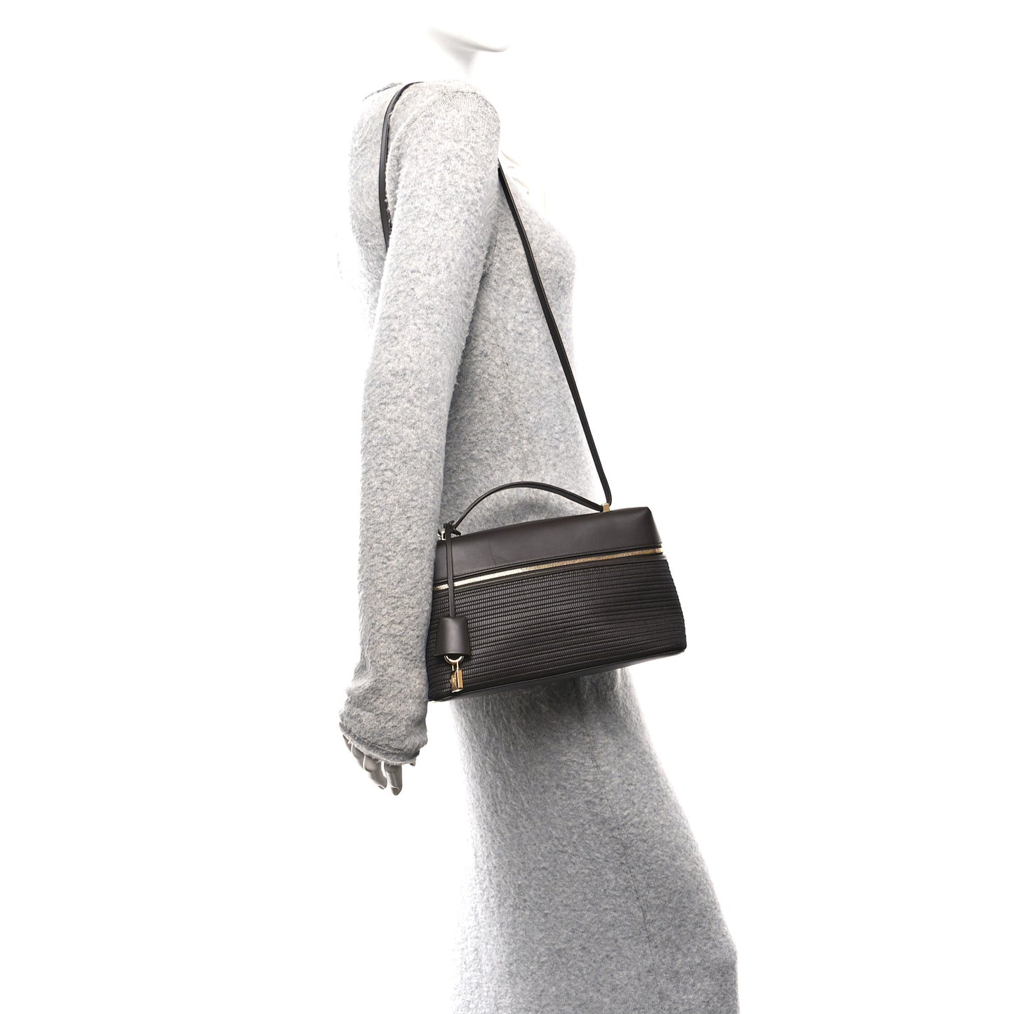 Ox Calfskin Woven Extra Bag L27  Colour Pecora Nera