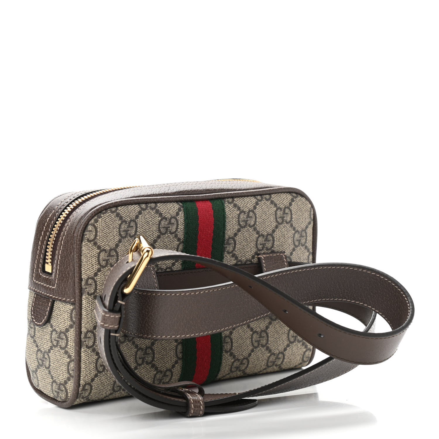 Gucci GG Supreme Monogram Web Small Ophidia Belt Bag 85 34 Dark Brown 3 of 10