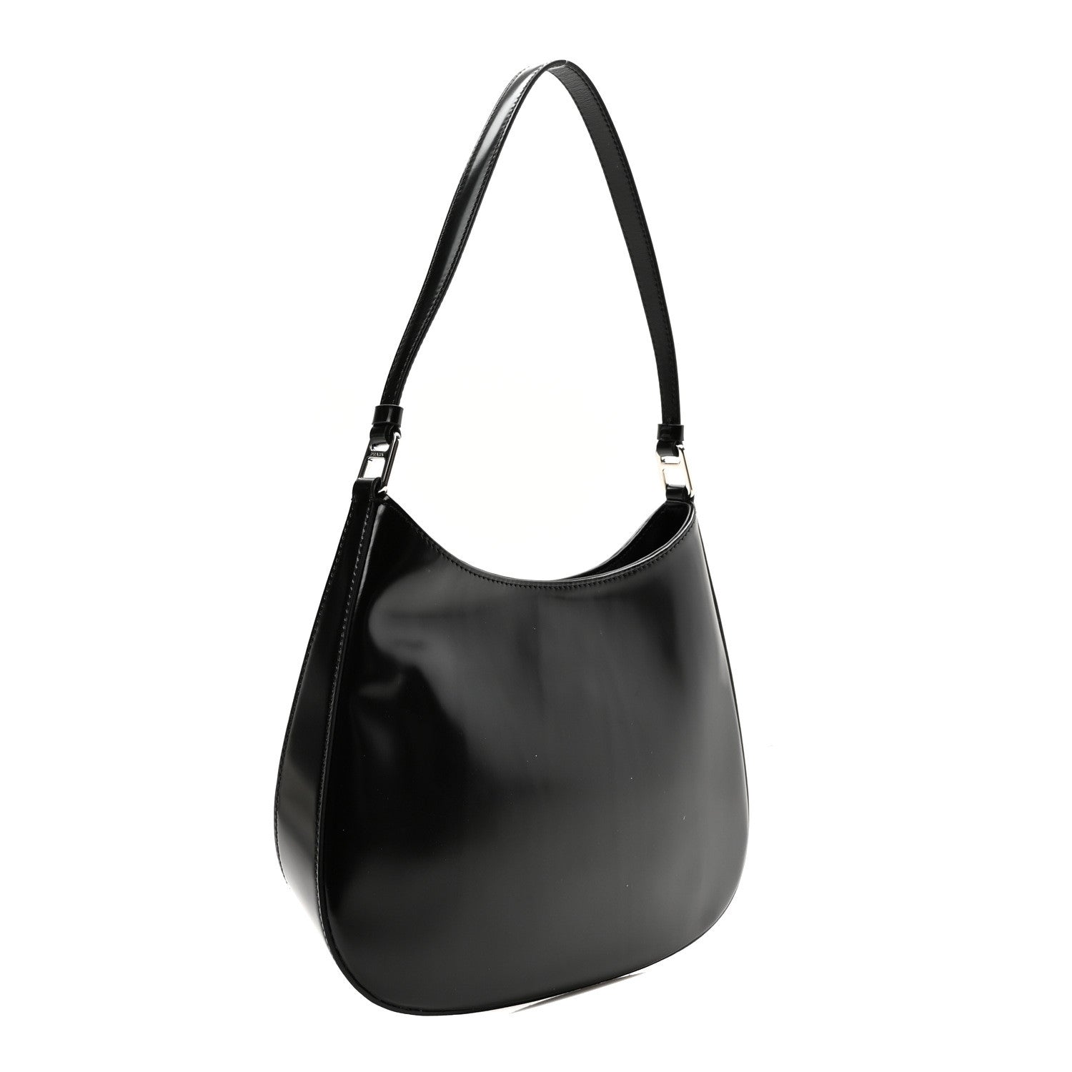 Prada Spazzolato Cleo Shoulder Bag Black 3 of 10