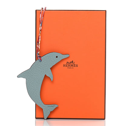 Hermes Togo Epsom Petit H Dolphin Bag Charm Ciel 4 of 4