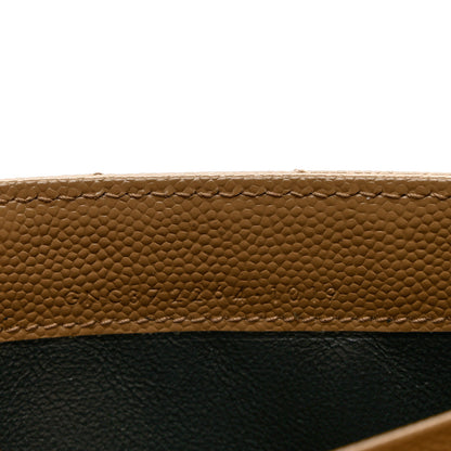 Saint Laurent Grain De Poudre Matelasse Chevron Monogram Flap Wallet Dark Latte 6 of 7