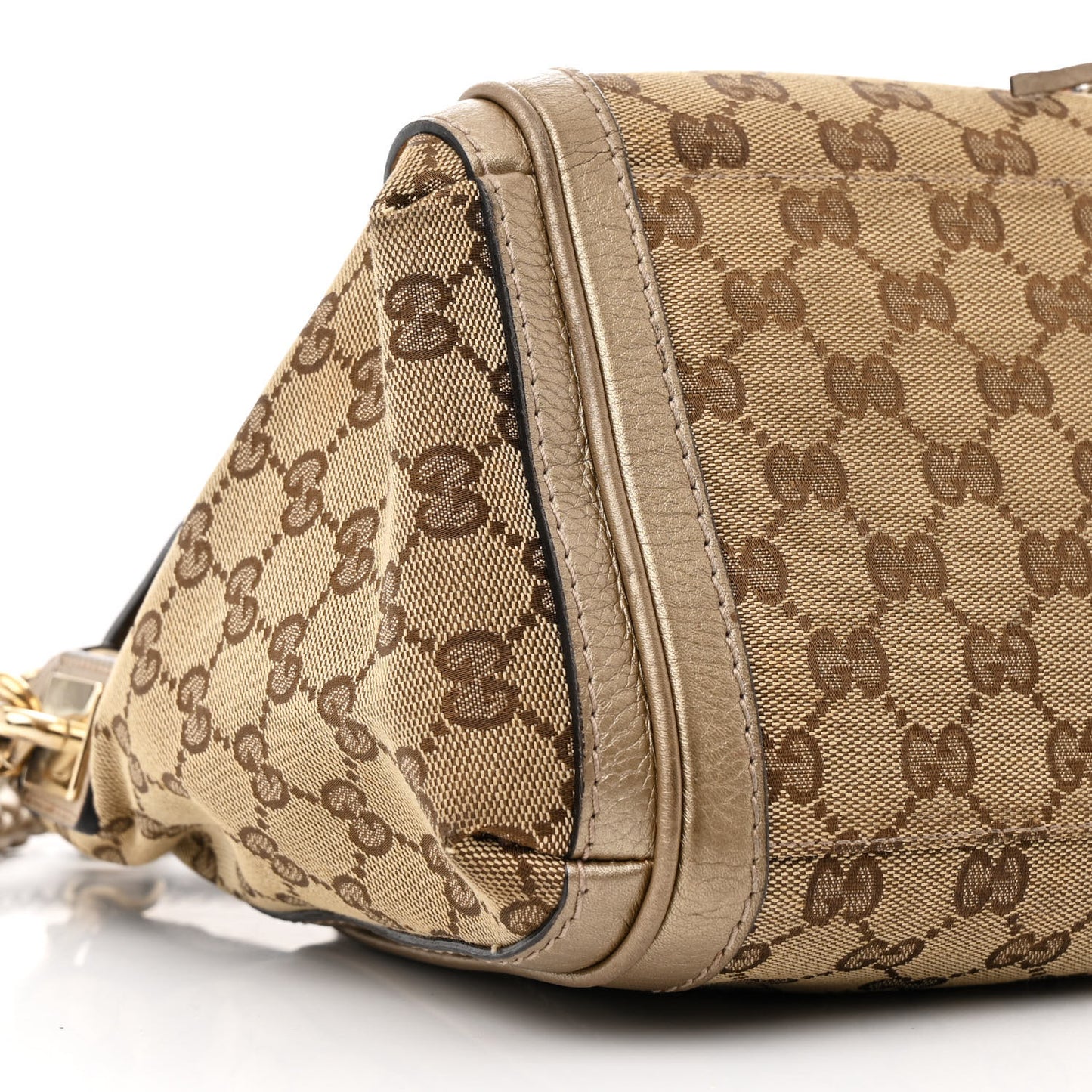 Monogram Calfskin Medium Bella Flap Bag Beige Ebony Champagne