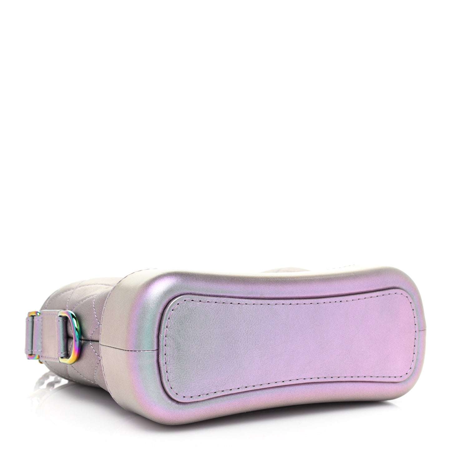 Iridescent Lambskin Calfskin Quilted Small Gabrielle Hobo Light Purple