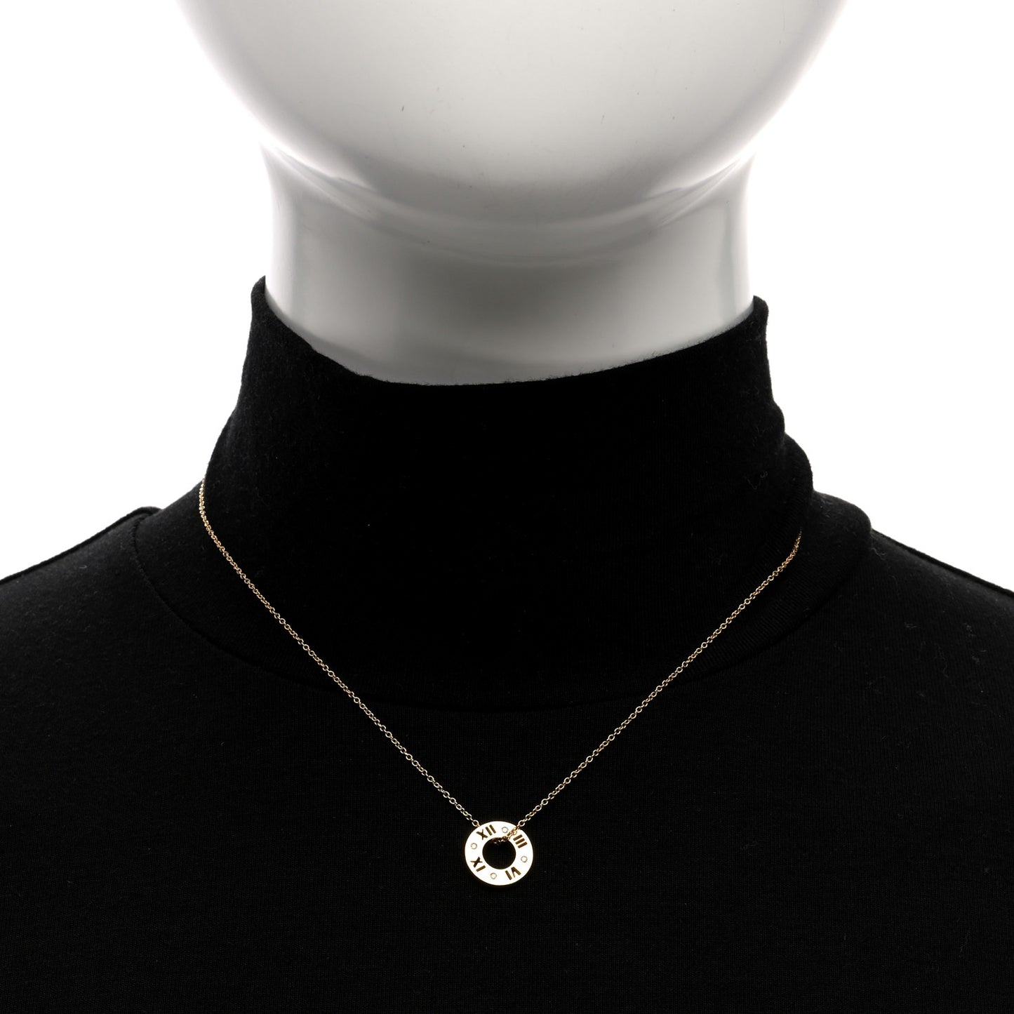 18K Yellow Gold Diamond Atlas Pierced Pendant Necklace