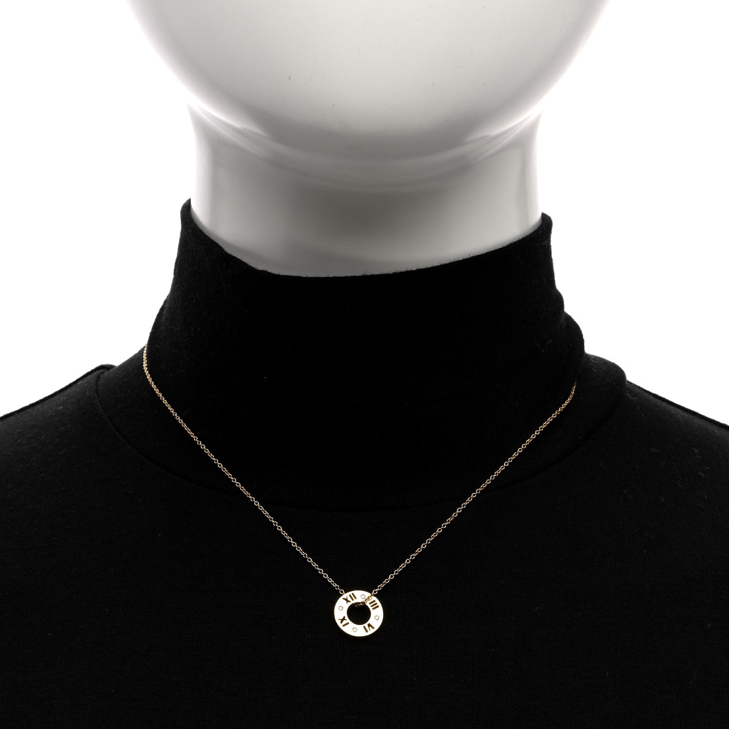 Tiffany 18K Yellow Gold Diamond Atlas Pierced Pendant Necklace 2 of 6