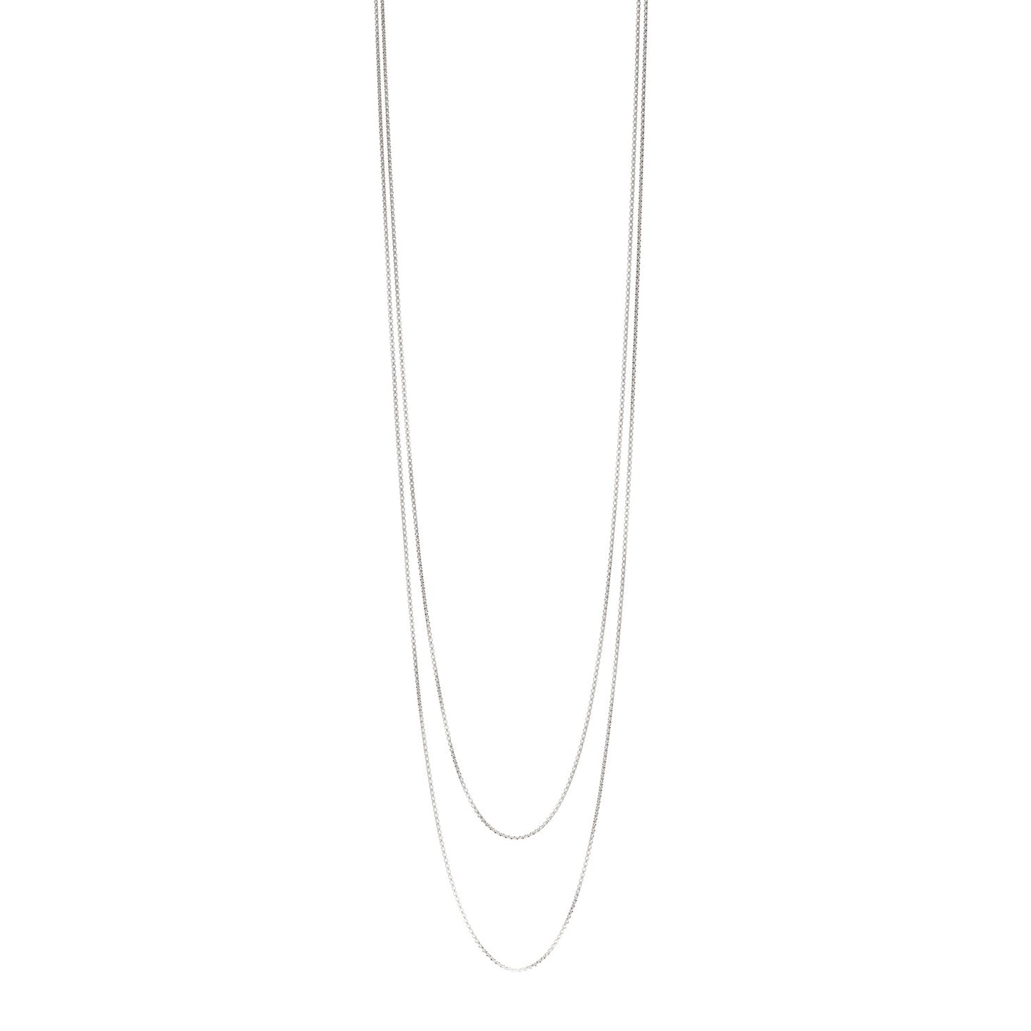 Sterling Silver 14K Yellow Gold 1.7mm Box Chain Necklace 72"