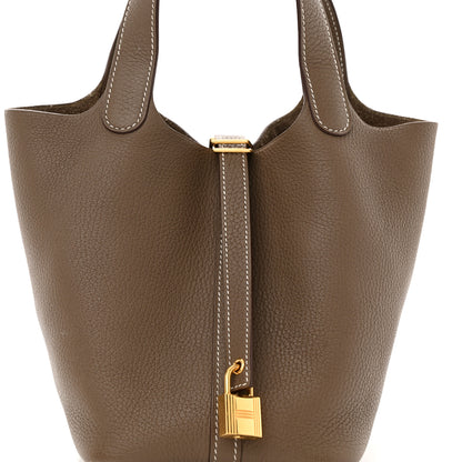 Hermes Taurillon Clemence Picotin Lock 18 PM Etoupe 8 of 12