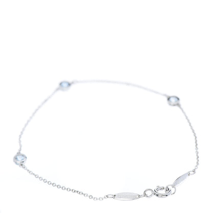 Tiffany Sterling Silver Aquamarine Elsa Peretti Color By The Yard 3 Station Bracelet 3 of 8