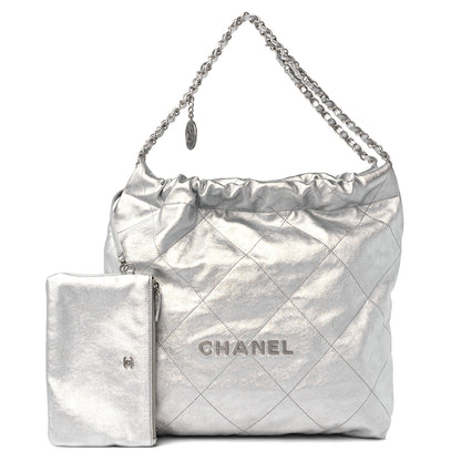 Chanel Metallic Calfskin Quilted Chanel 22 Silver 1 of 10