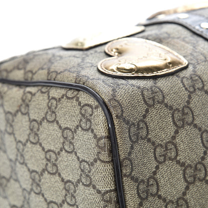 Gucci Monogram Guccissima Hearts Studded Medium Joy Boston Dark Brown 8 of 22