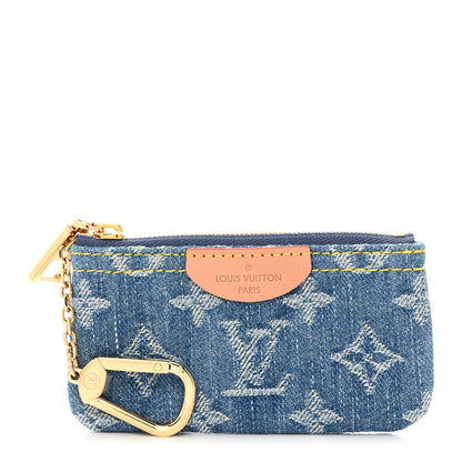 Louis Vuitton LOUIS VUITTON Monogram Denim Key Pouch Denim Blue 1 of 6