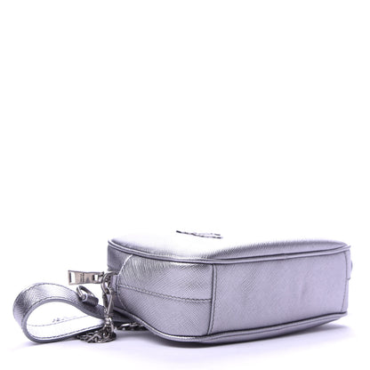 Prada Metallic Saffiano Belt Bag Silver 5 of 10