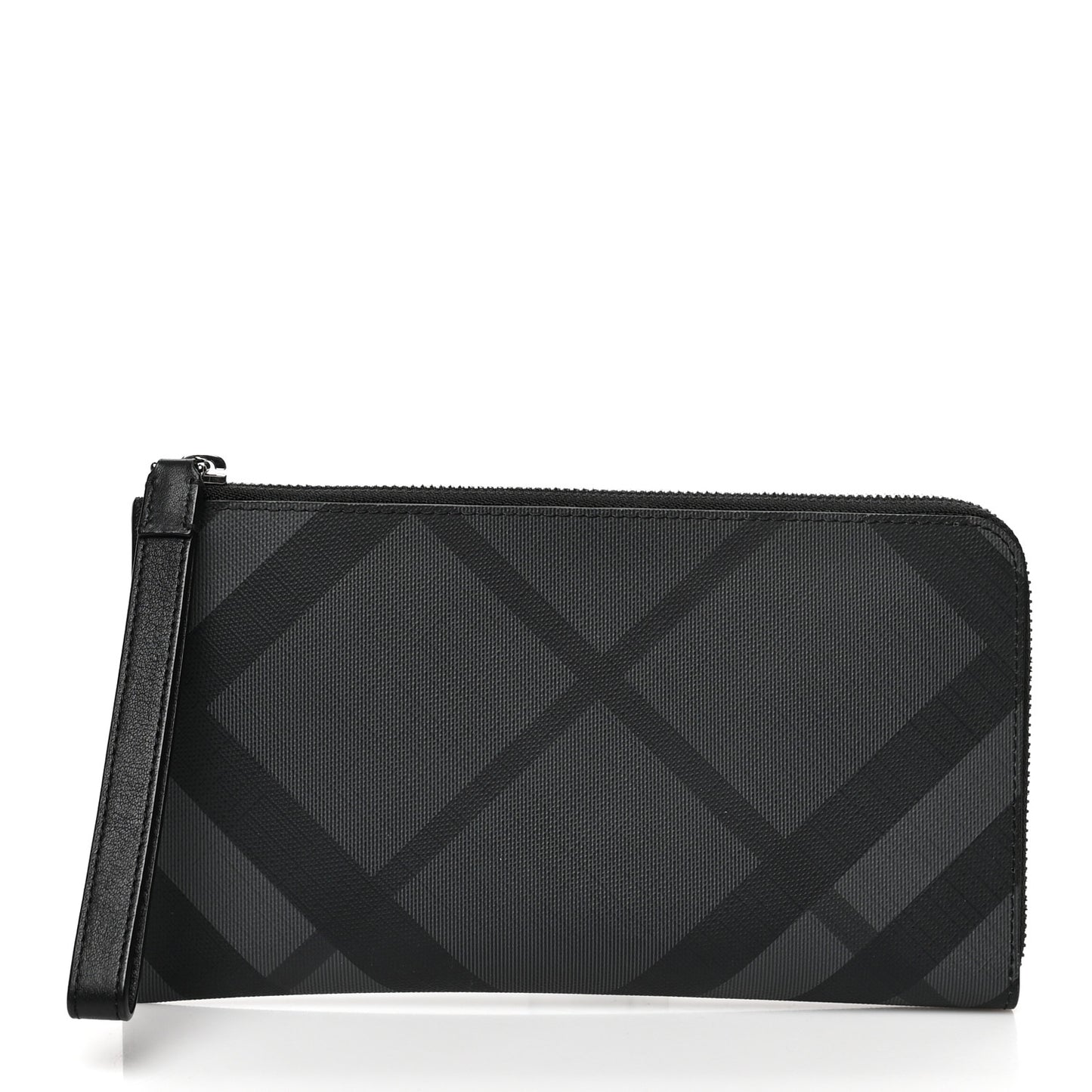 London Check Large Travel Wallet Black
