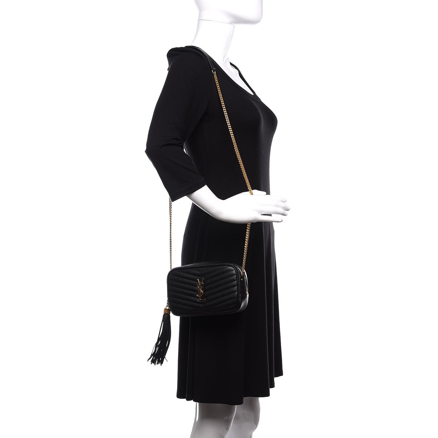 Grain De Poudre Matelasse Monogram Mini Lou Camera Bag Black