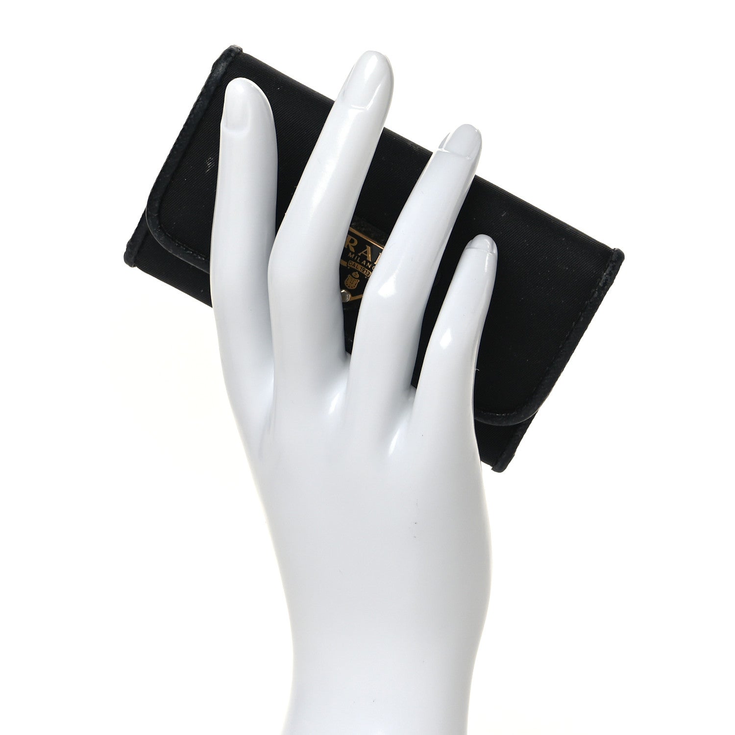 Prada Tessuto Nylon Saffiano 6 Key Holder Black 2 of 10
