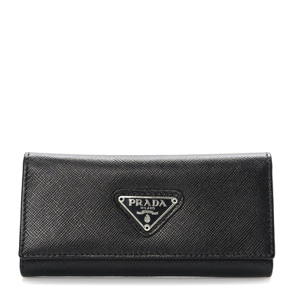 Prada Saffiano Metal 6 Key Holder Black 1 of 8